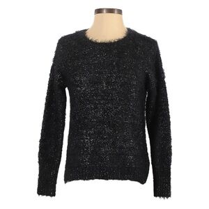 St. By Olcay Gulsen Kenrita Fuzzy Knit Metallic Crew Pullover Sweater Size XS